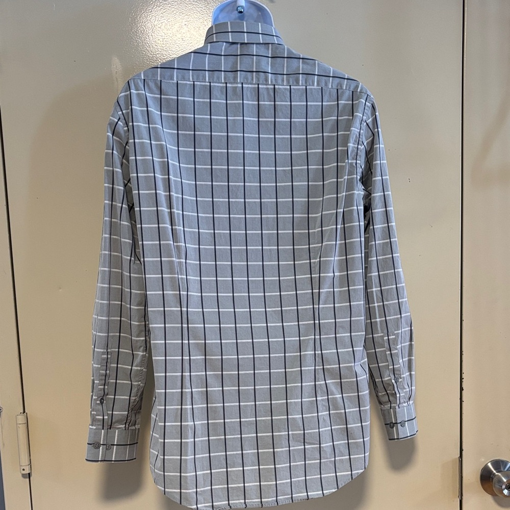 Calvin Klein Gray Plaid Men's Shirt - Picture 3 of 6